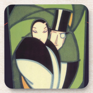 Antikes Gemüse-Etikett von Topper, Art Deco Romant Untersetzer
