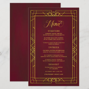 Antikes geometrisches Goldrahmen-Burgundy-Hochzeit