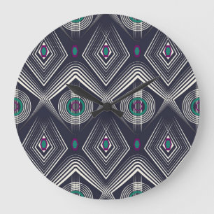 Antikes geometrisches Ornament, stilvolle Textur. Große Wanduhr