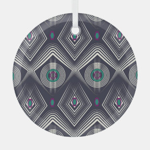 Antikes geometrisches Ornament, stilvolle Textur. Ornament Aus Glas