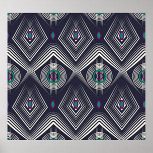 Antikes geometrisches Ornament, Stilvolle Textur. Poster