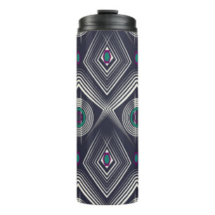 Antikes geometrisches Ornament, Stilvolle Textur. Thermosbecher