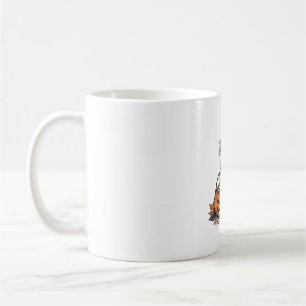 Antikes geprägtes Halloween-Bulldoggen-Kürbis-Desi Kaffeetasse