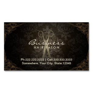 Antikes gerahmtes Damast-Friseursalon Magnetische Visitenkarte