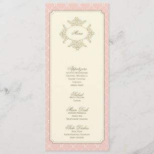 {antikes Gitter} Hochzeitsmenü Menükarte