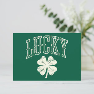 Antikes Glücksklee-St.-Patricks-Tag Dankeskarte