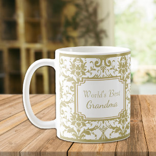 Antikes Gold Damask Bestes Grandma Tasse