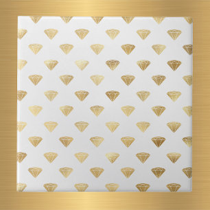 Antikes Gold Diamant Art Deco Weiß Fliese