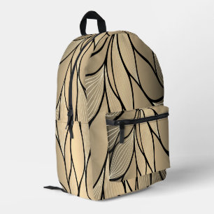 Antikes Gold Kreativ-Blatt-Muster Bedruckter Rucksack