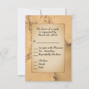 Antikes Gold RSVP mit Menüauswahl Karte