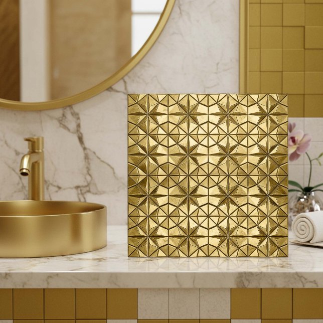 Antikes Gold-Sternenexplosions-Geometrisches #8 ID Fliese (Von Creator hochgeladen)