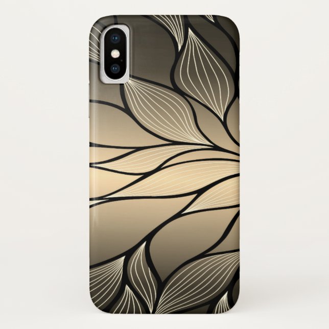 Antikes Gold Verlassen Muster Case-Mate iPhone Hülle (Rückseite)