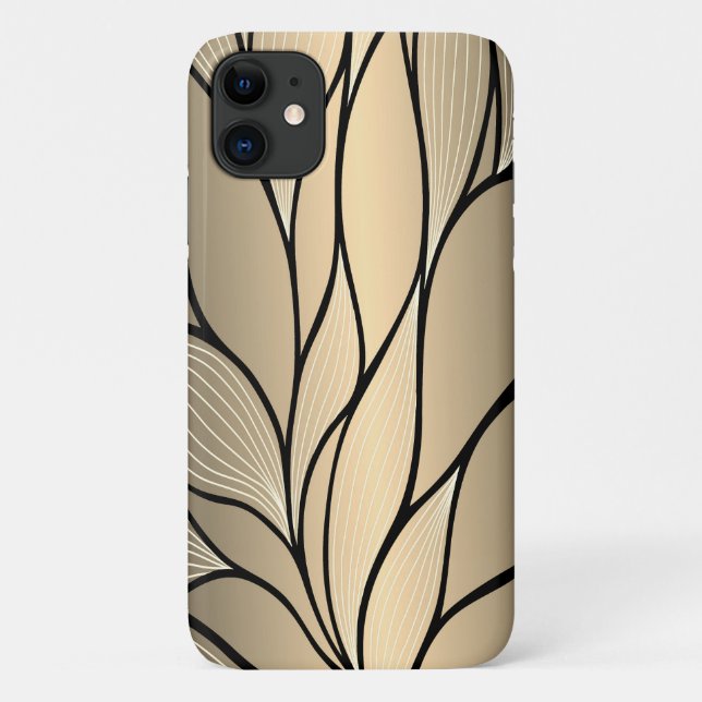 Antikes Gold Verlassen Muster Case-Mate iPhone Hülle (Rückseite)