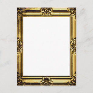 Antikes Gold Vintage-Rollenbilderrahmen Postkarte