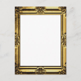 Antikes Gold Vintage-Rollenbilderrahmen Postkarte