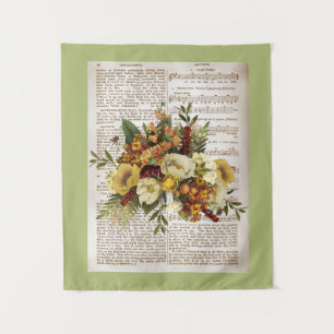 Antikes goldenes Bouquet Wandteppich