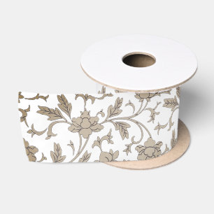 Antikes goldenes Chinoiserie-Blumenband Satinband