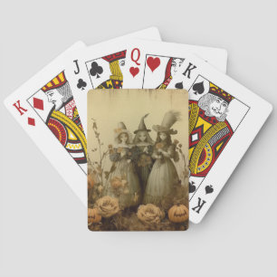 Antikes gotisches Hexen-Trio Herbstrosen Spielkarten