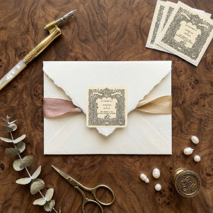 Antikes gotisches Wappen mit Heraldik-Spitze für H Quadratischer Aufkleber