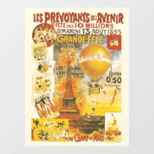 Antikes Grand Fete Fair Paris Plakat Fensteraufkleber