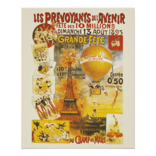 Antikes Grand Fete Fair Paris Plakat Poster