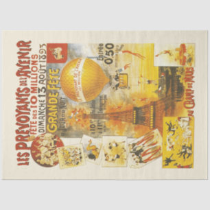 Antikes Grand Fete Fair Paris Plakat Seidenpapier