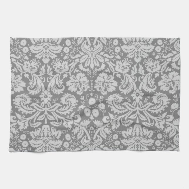 Antikes Grau Damast Handtuch (Horizontal)