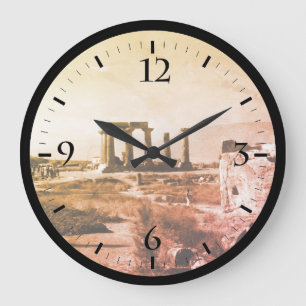 Antikes Griechenland Antikes Korinth Apollotempel  Große Wanduhr