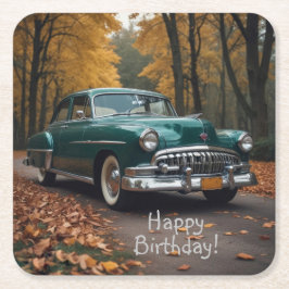 Antikes grünes Auto Rechteckiger Pappuntersetzer