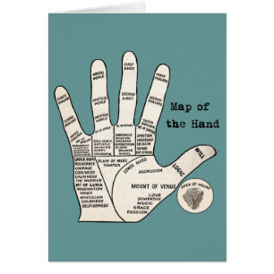 Antikes Handdiagramm eines Handlesers: Handlesekun