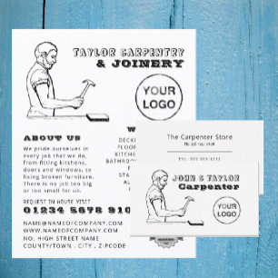 Antikes Handwerk, Tischlerei, Tischlerwerbung Flyer