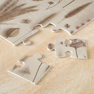 Antikes Herbarium gepresste Blumen Botanik-Puzzle Puzzle