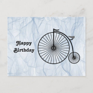 Antikes Hoch-Rad zum Geburtstag Postkarte