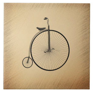 Antikes Hochrad-Fahrrad im rustikalen Stil Fliese