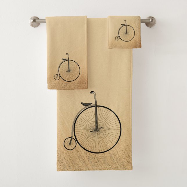 Antikes Hochrad-Fahrrad Rustikal Badhandtuch Set (Insitu)