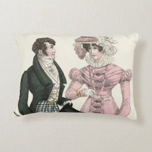 Antikes Hochzeitspaar 1823 Mann Frau Mode Dekokissen