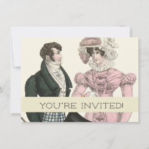 Antikes Hochzeitspaar 1823 Mann Frau Mode Einladung