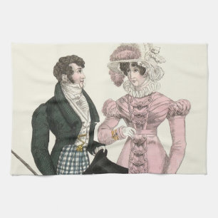 Antikes Hochzeitspaar 1823 Mann Frau Mode Geschirrtuch