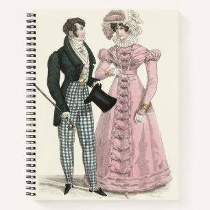 Antikes Hochzeitspaar 1823 Mann Frau Mode Notizbuch