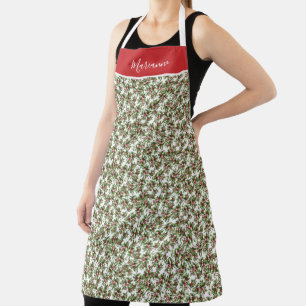 Antikes Holly-Muster mit Name Schürze