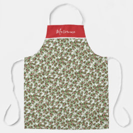 Antikes Holly-Muster mit Name Schürze