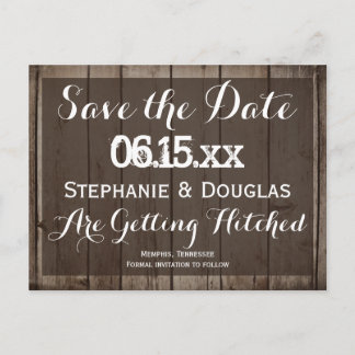 Antikes Holz Rustikale Save the Date Postkarten