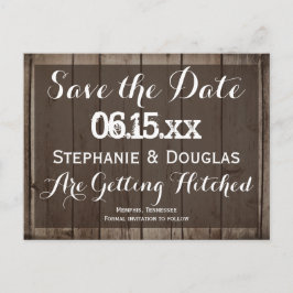Antikes Holz Rustikale Save the Date Postkarten