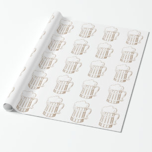 Antikes Holzbierglas Geschenkpapier