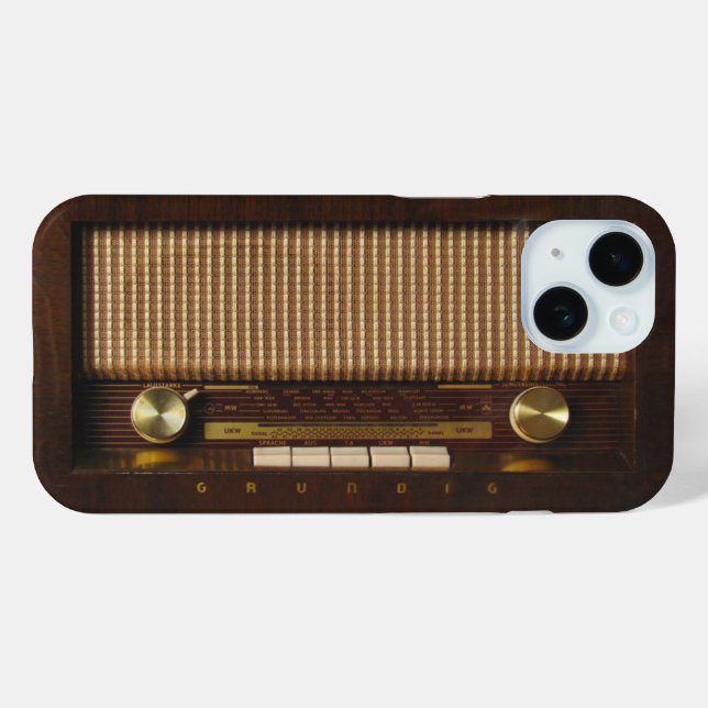 Antikes Holzradio Case-Mate iPhone Hülle (Rückseite (Horizontal))