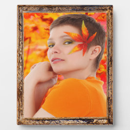 Antikes Holzrahmen-Design ergänzen Foto Plaque Fotoplatte