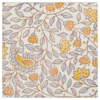 Antikes indisches Blockdruck-Blumenmuster Stoff