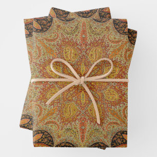 Antikes indisches Boteh Muster Geschenkpapier Set