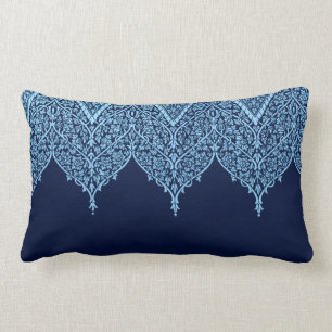 Antikes indisches Musterblauer Vintager Mit Lendenkissen