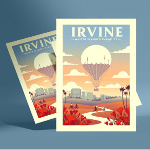 Antikes Irvine Kalifornien Postkarte